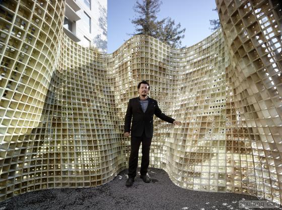 3D打印创造出水泥花朵景观亭局部-3D打印创造出水泥花朵景观亭第6张图片